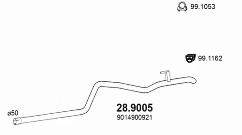 28.9005 ASSO Труба выхлопного газа (фото 2)