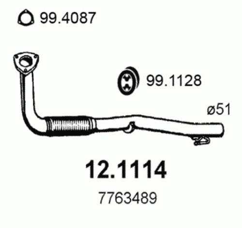 12.1114 ASSO Труба выхлопного газа (фото 1)