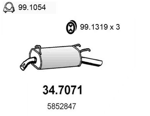 34.7071 ASSO Глушитель выхлопных газов конечный (фото 2)