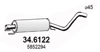 34.6122 ASSO Средний глушитель выхлопных газов (фото 2)