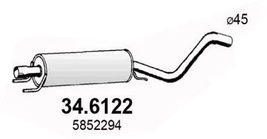 34.6122 ASSO Средний глушитель выхлопных газов (фото 3)