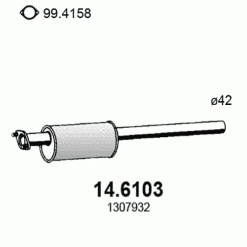 14.6103 ASSO Средний глушитель выхлопных газов (фото 1)