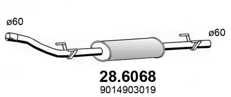 28.6068 ASSO Средний глушитель выхлопных газов (фото 2)