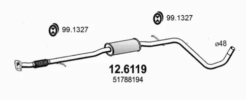 12.6119 ASSO Средний глушитель выхлопных газов (фото 2)