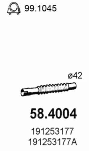 58.4004 ASSO Труба выхлопного газа (фото 2)