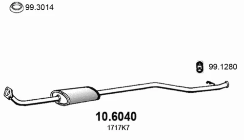 10.6040 ASSO Средний глушитель выхлопных газов (фото 2)