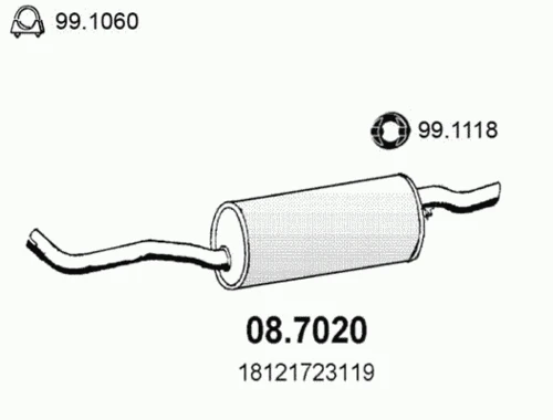 08.7020 ASSO Глушитель выхлопных газов конечный (фото 2)