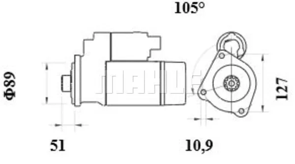 MS 1001 KNECHT/MAHLE Стартер (фото 2)