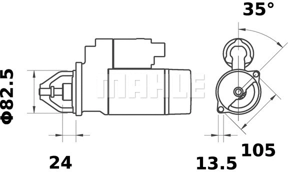 MS 262 KNECHT/MAHLE Стартер (фото 2)