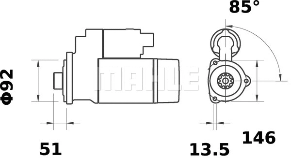 MS 405 KNECHT/MAHLE Стартер (фото 2)