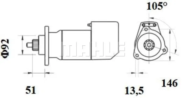 MS 547 KNECHT/MAHLE Стартер (фото 2)