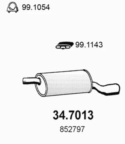 34.7013 ASSO Глушитель выхлопных газов конечный (фото 2)