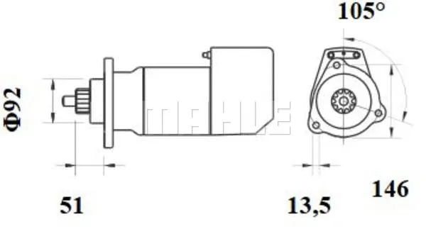 MS 582 KNECHT/MAHLE Стартер (фото 2)