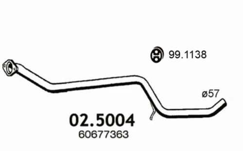 02.5004 ASSO Труба выхлопного газа (фото 2)