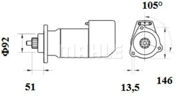 MS 698 KNECHT/MAHLE Стартер (фото 2)