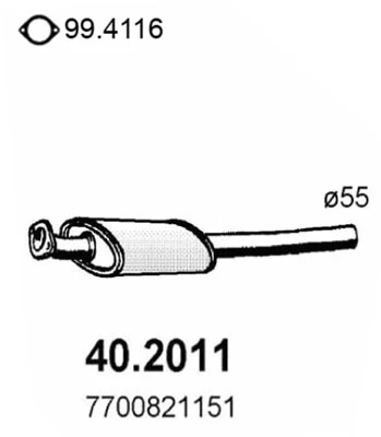 40.2011 ASSO Предглушитель выхлопных газов (фото 3)