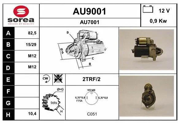 AU9001 SNRA Стартер (фото 1)