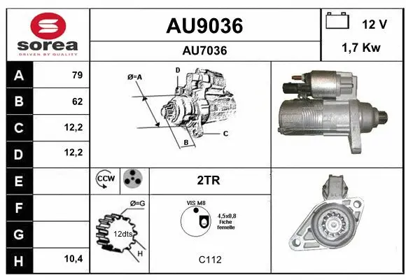 AU9036 SNRA Стартер (фото 1)