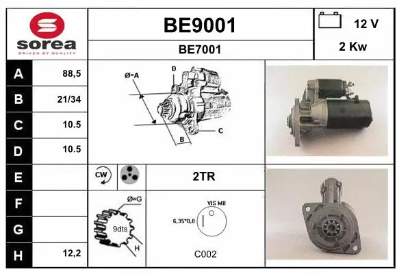 BE9001 SNRA Стартер (фото 1)