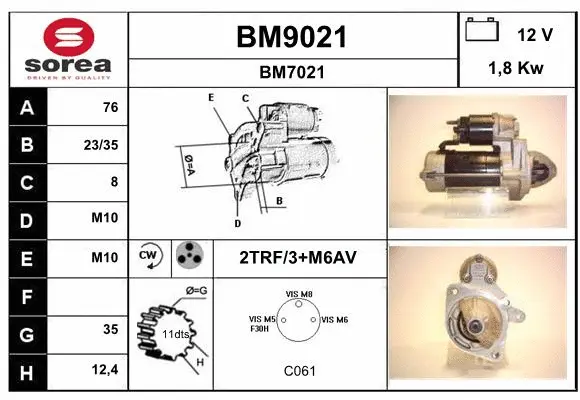 BM9021 SNRA Стартер (фото 1)