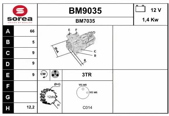 BM9035 SNRA Стартер (фото 1)