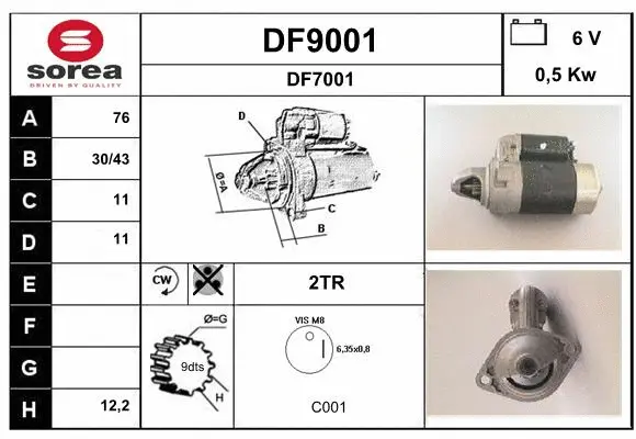 DF9001 SNRA Стартер (фото 1)