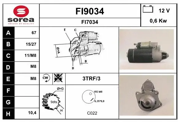 FI9034 SNRA Стартер (фото 1)