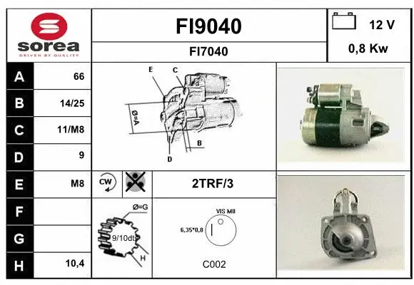 FI9040 SNRA Стартер (фото 1)