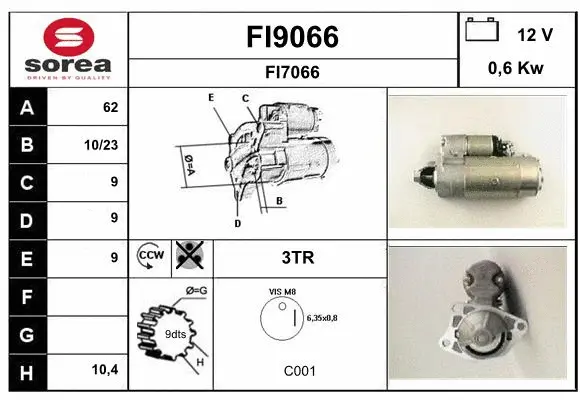 FI9066 SNRA Стартер (фото 1)