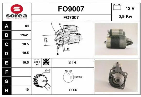 FO9007 SNRA Стартер (фото 1)