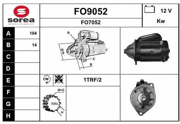 FO9052 SNRA Стартер (фото 1)