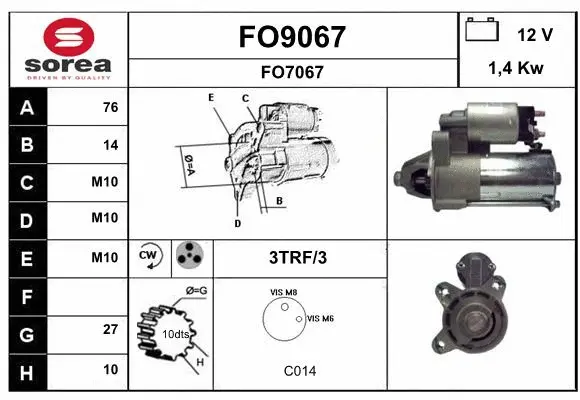 FO9067 SNRA Стартер (фото 1)