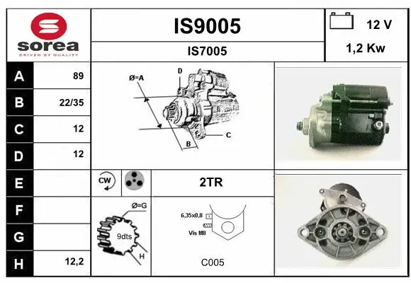 IS9005 SNRA Стартер (фото 1)