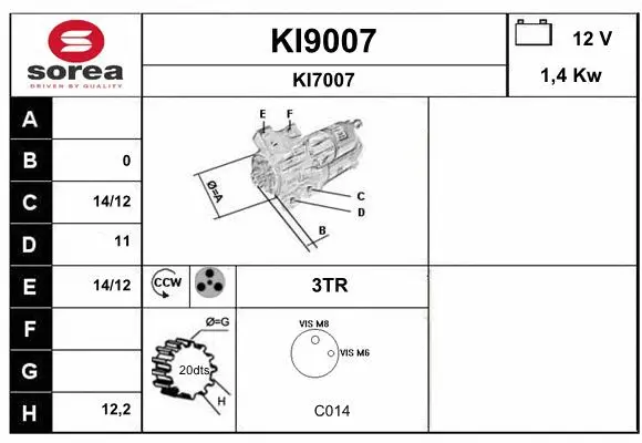 KI9007 SNRA Стартер (фото 1)