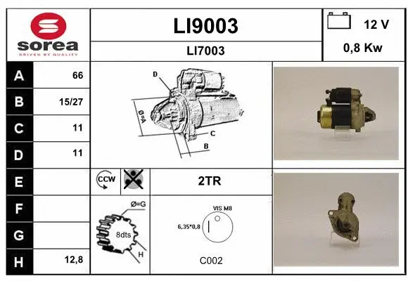 LI9003 SNRA Стартер (фото 1)