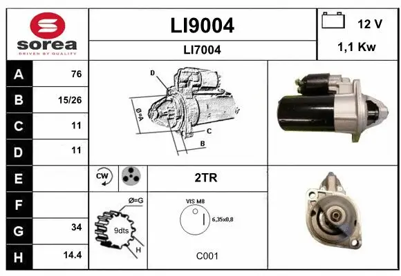 LI9004 SNRA Стартер (фото 1)