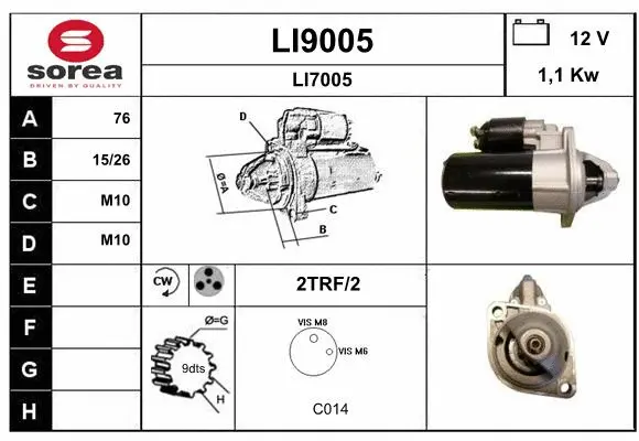 LI9005 SNRA Стартер (фото 1)