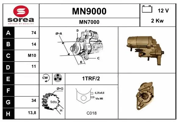 MN9000 SNRA Стартер (фото 1)