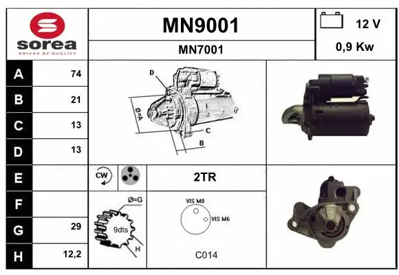 MN9001 SNRA Стартер (фото 1)