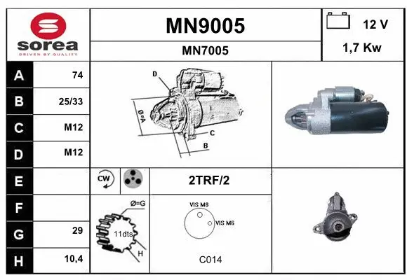 MN9005 SNRA Стартер (фото 1)