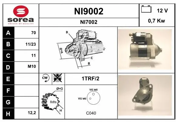 NI9002 SNRA Стартер (фото 1)