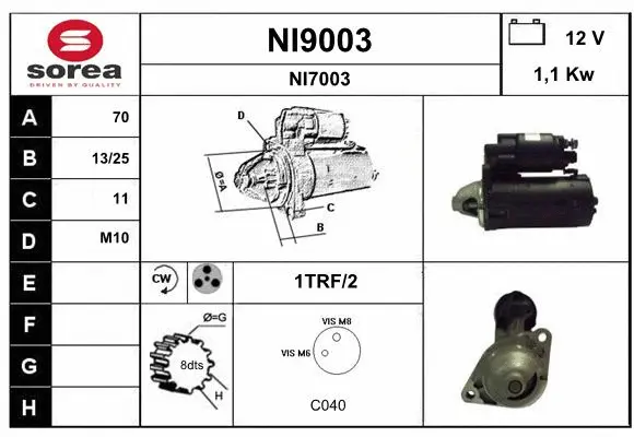 NI9003 SNRA Стартер (фото 1)