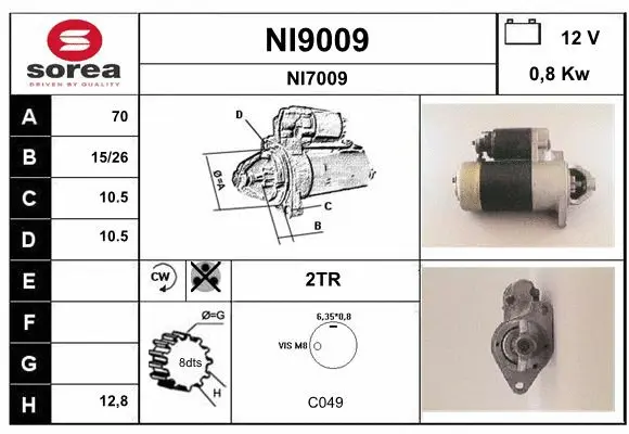 NI9009 SNRA Стартер (фото 1)