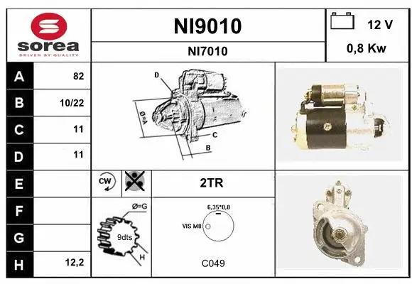 NI9010 SNRA Стартер (фото 1)