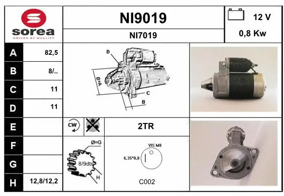 NI9019 SNRA Стартер (фото 1)