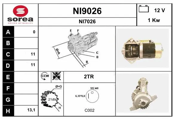 NI9026 SNRA Стартер (фото 1)