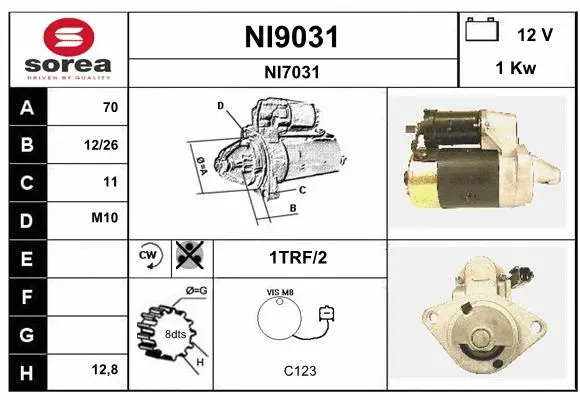 NI9031 SNRA Стартер (фото 1)