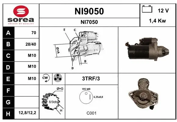 NI9050 SNRA Стартер (фото 1)