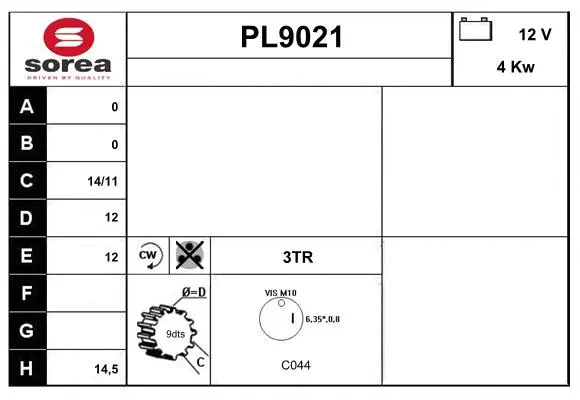 PL9021 SNRA Стартер (фото 1)