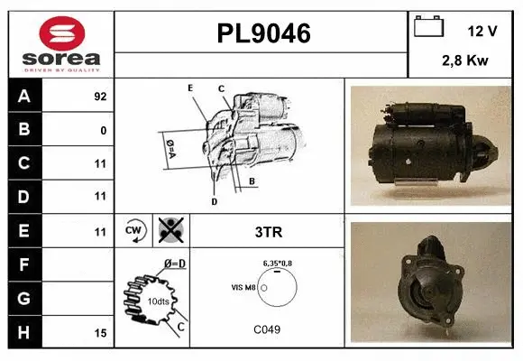 PL9046 SNRA Стартер (фото 1)